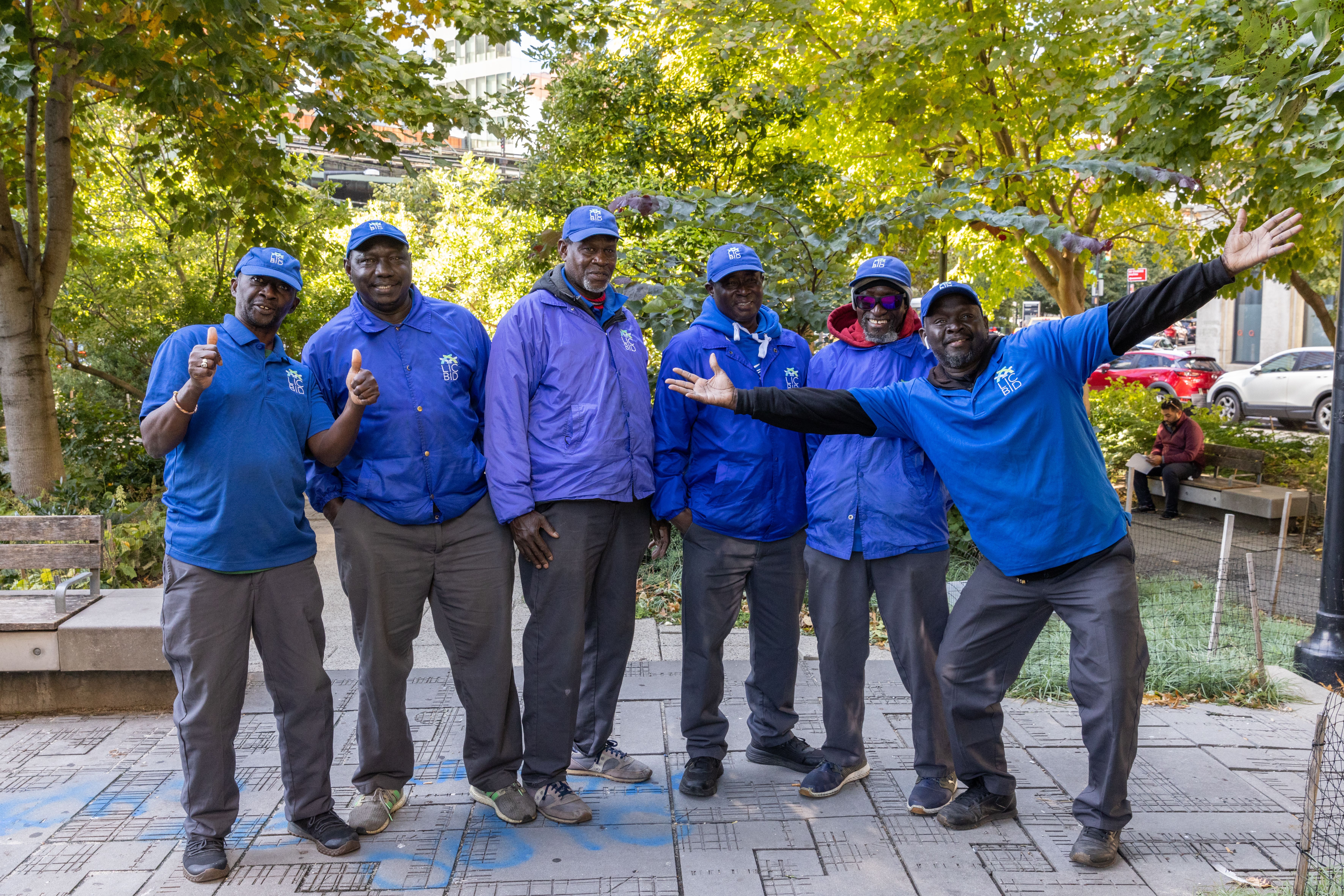 group photo of L I C Partnership sanitation team