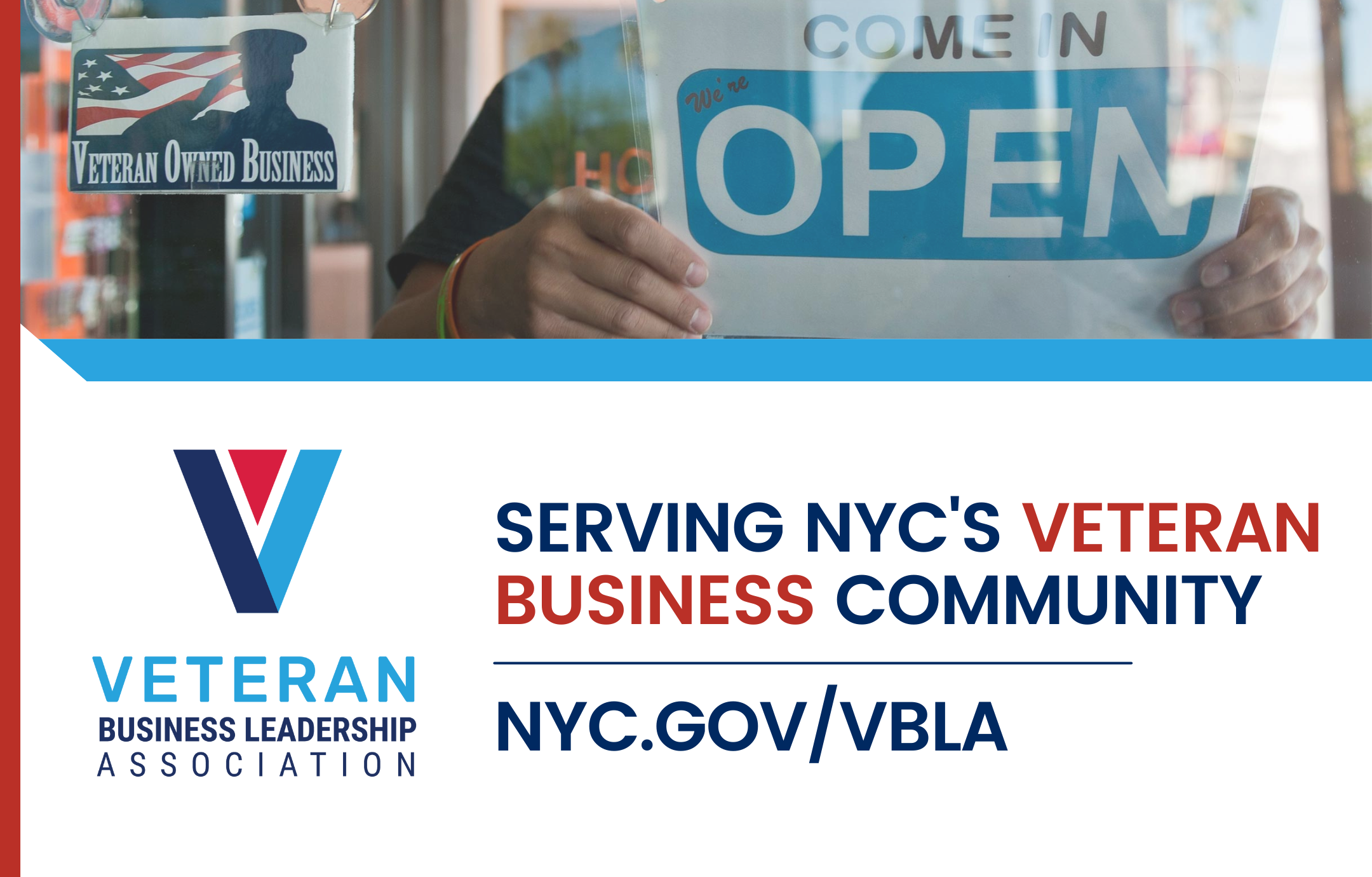Open for business sign
                                           