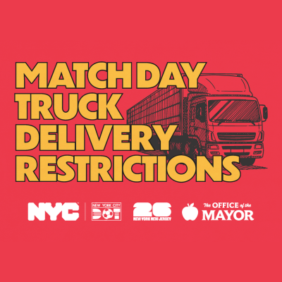 Icon for delivery truck restrictions in Midtown during World Cup 2026.