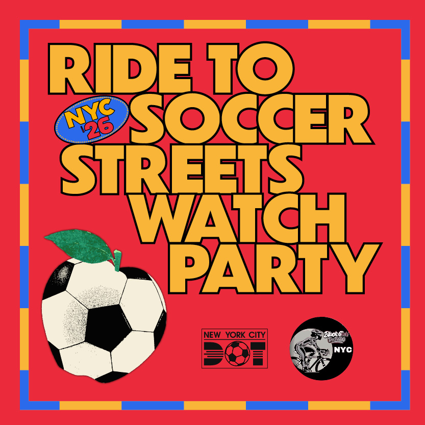 Join BGDBNYC and the New York City Department of Transportation to ride to the world cup. Bike there. Cheer together. A soccer ball shoots out of Queens' Unisphere globe.