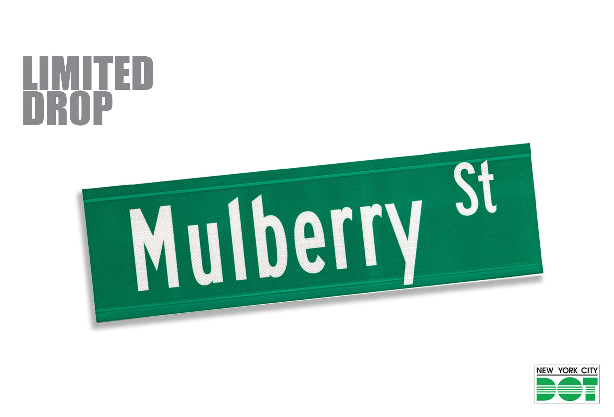 Green and white sign of Mulberry Street.