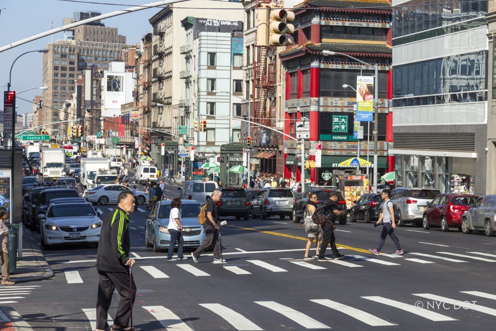 Pedestrians along Canal Street.