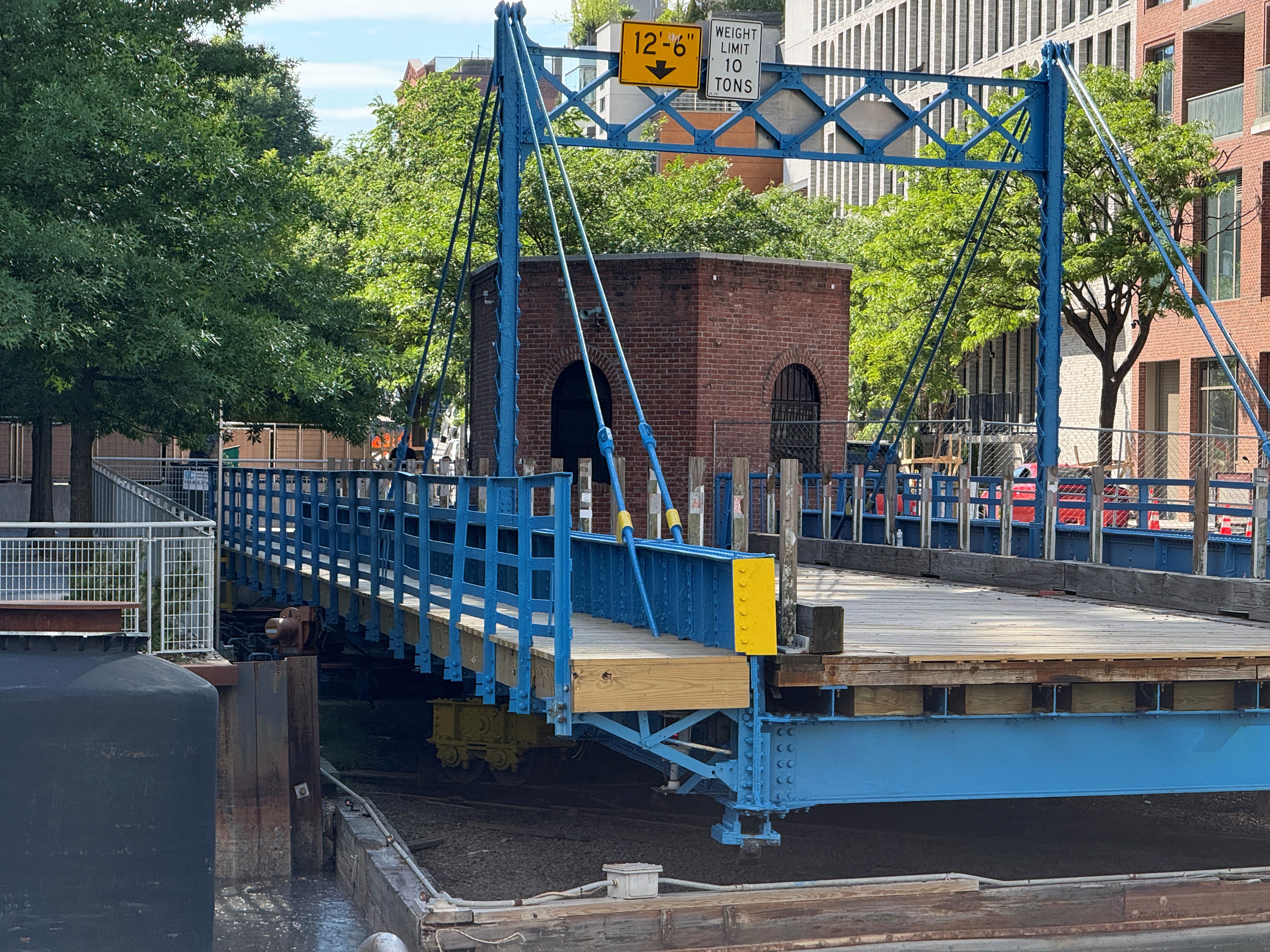 The soon-to-reopen Carroll Street Bridge, in its retracted position. Credit: NYC DOT