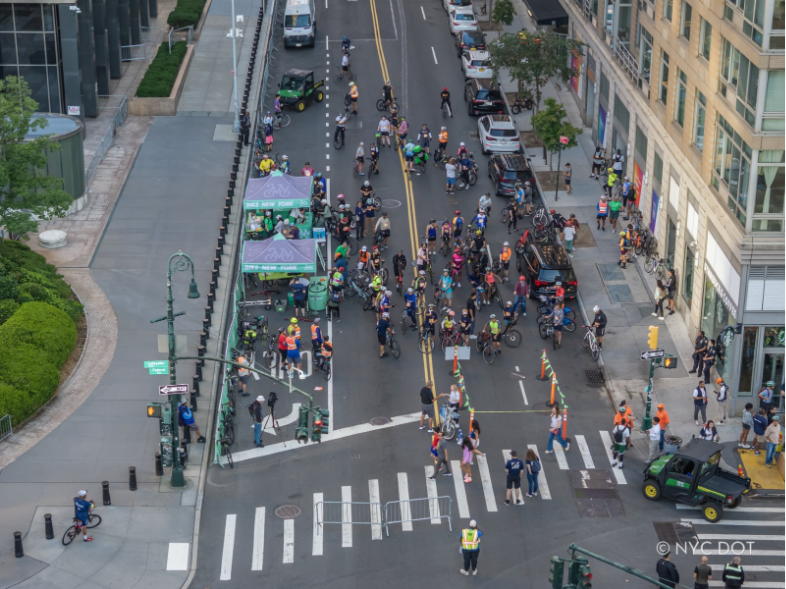 People bike and walk during Summer Streets